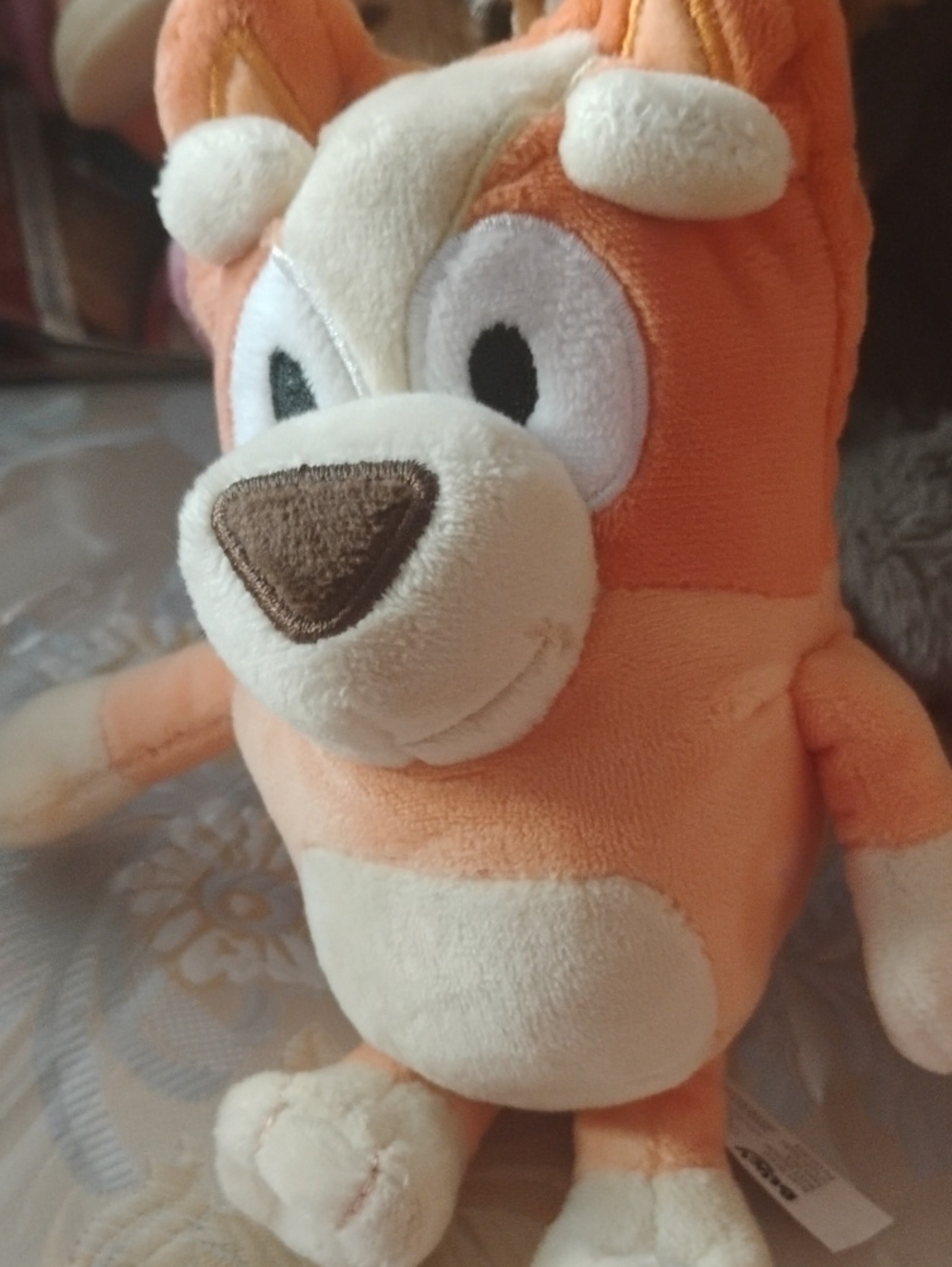 Plus Squeaky Toy - Orange and Cream